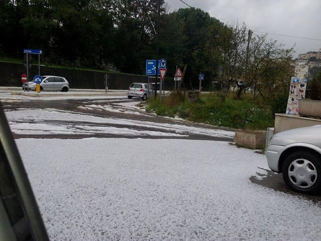 grandine su Priverno (foto di Laura Tasciotti)