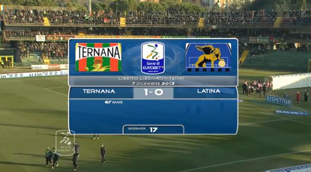 Serie B: Ternana-Latina 1-0, gol e highlights