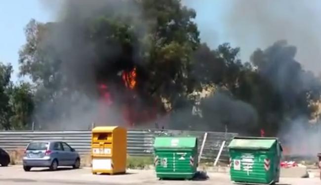 Latina, ennesimo incendio nei pressi del centro commerciale Le Torri