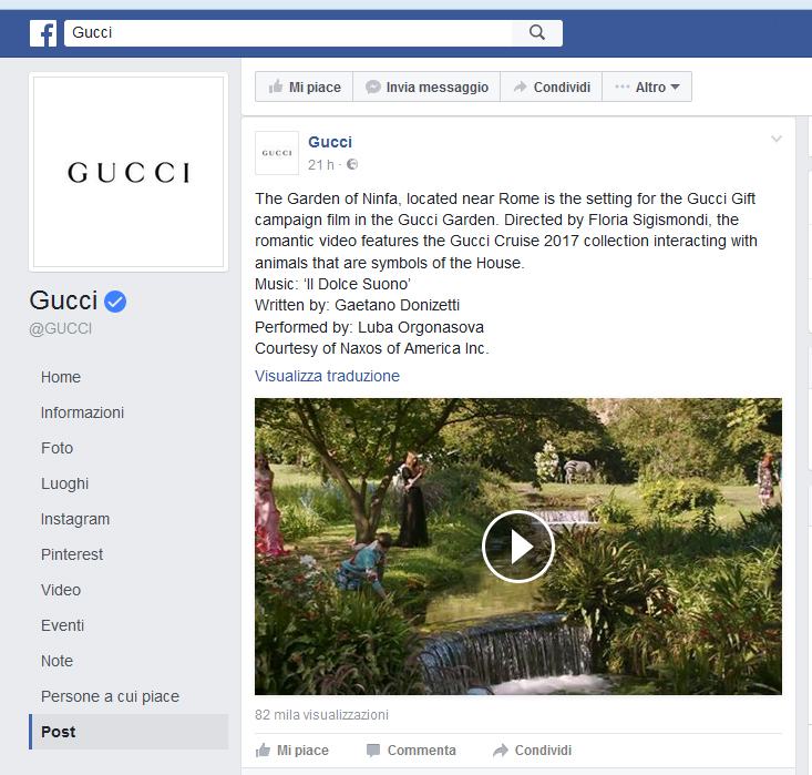 Gucci Facebook Ninfa