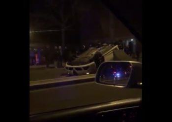 Auto si ribalta, paura in via Rossetti a Latina VIDEO