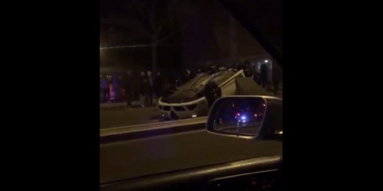 Auto si ribalta, paura in via Rossetti a Latina VIDEO