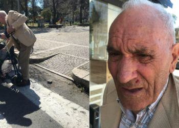 Latina, anziano disabile con il deambulatore cade in una buca e si ferisce FOTO