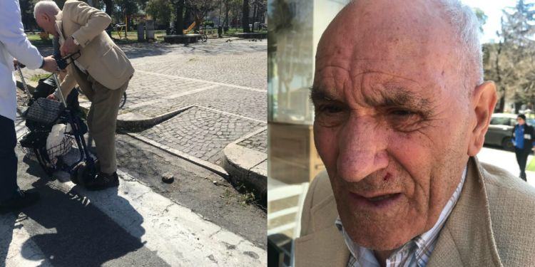 Latina, anziano disabile con il deambulatore cade in una buca e si ferisce FOTO