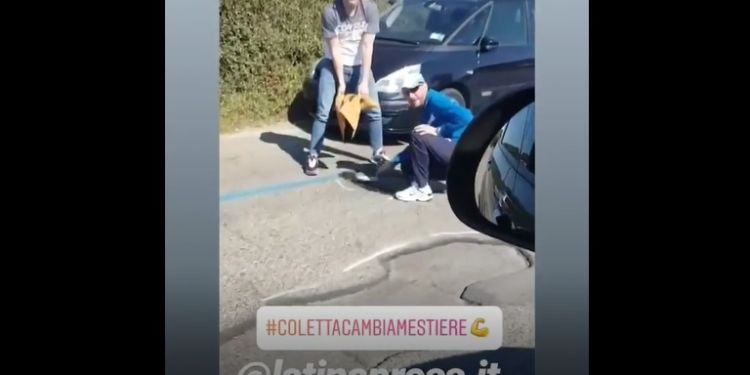 Sul lungomare di Latina le buche le coprono i cittadini VIDEO