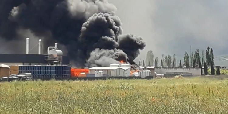 Pontinia, fiamme allo stabilimento Desco nella zona industriale Mazzocchio VIDEO