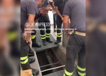 Latina, le cade l’iPhone nella grata del marciapiede: ragazza disperata, ma arrivano i pompieri
