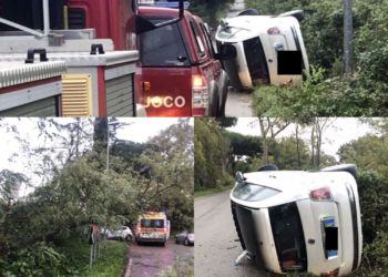 Latina: albero cade in strada, auto in corsa si ribalta. Feriti due ragazzi