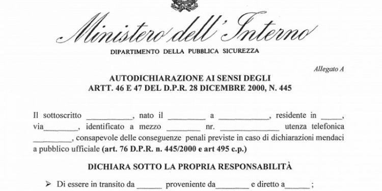 Coronavirus, ecco l’autocertificazione per spostarsi a Latina e provincia(con motivazioni serie)