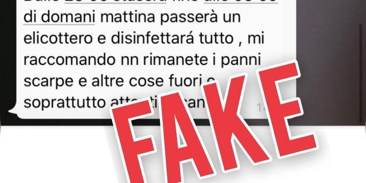 Coronavirus, elicottero “disinfetterà” la città: la fake news fa il giro di Latina provincia