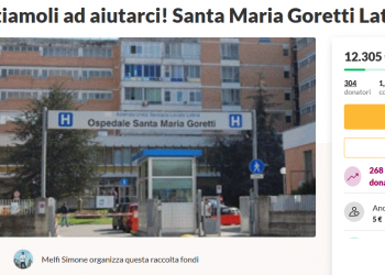 Parte raccolta fondi per l’ospedale di Latina: in pochi giorni superati i 12mila euro