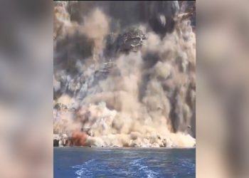 Ventotene, l’impressionante video della frana avvenuta ieri sull’isola