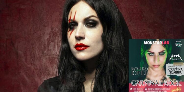 Latina – La voce dei Lacuna Coil Cristina Scabbia al CARNIVAL ROCK! il 10 Febbraio da MonstarLab