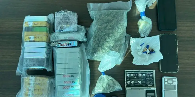 Blitz della Polizia pontina dopo una segnalazione: pistola modificata e 3 kg di hashish sequestrati