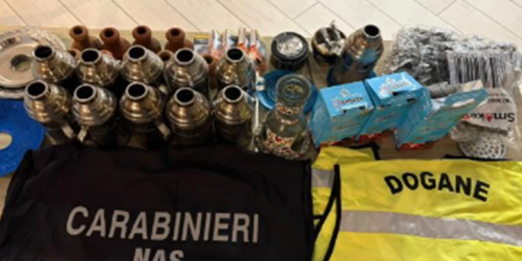 Narghilè e tabacco di contrabbando: NAS e Dogane chiudono shisha bar irregolare a Latina